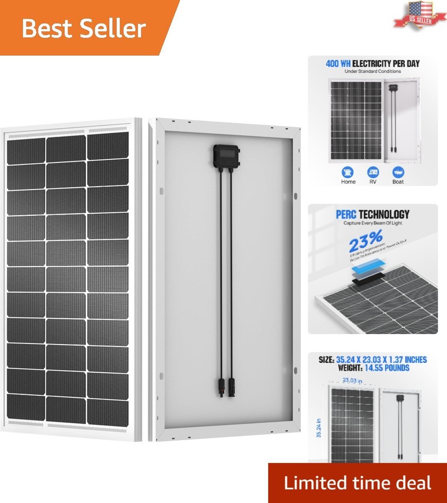 Durable 100 Watt Solar Panel with 23% Efficiency – Ideal for Marine and Caravan