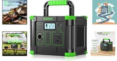 300W Portable Solar Generator, 288Wh, 8 Ports, USB-C PD, Black