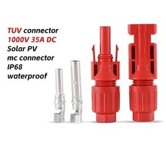 1 Pair PV Connector TUV Approved 1000V DC 35A Male Female For 2.5–6mm² Cable