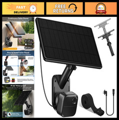 6W Solar Panel for Blink Camera – Waterproof Charging Mount, 360° Adjustable, Hi