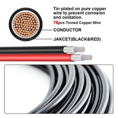 10AWG Solar Extension Cable 10FT Male Female Connector Outdoor UV Resistant