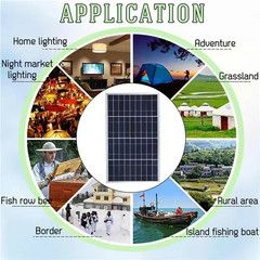 300W 12V Portable Solar Panel Kit Complete Polycrystalline USB Power Outdoor Rec
