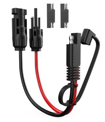 Solar Extension Cable – 10AWG, 30cm with 2 SAE Polarity Reverse Adapters