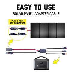 MC4 Solar Panel to Power Station Adapter Cable, XT60 / Anderson / DC5521 Plug Co