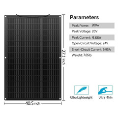 200W Flexible Solar Panel Mono 12V Portable Power Camping Home RV Battery Charge