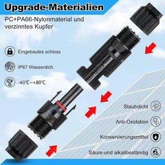 10/100PCS NEW Male Female Connector Set for DIY Solar Panel 30A Cable Waterproof