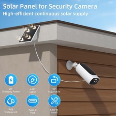 Solar Panel for Security Camera,3W USB Solar Panel for Cameras DC 5V,Camera