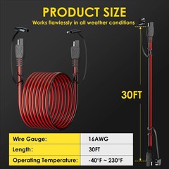 SAE to SAE Extension Cable: 16 AWG 30 FT Pure Copper Cord – Waterproof Quick …