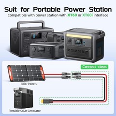 Versatile 10FT Solar Connector to XT60 Charge Adapter for All Power Stations