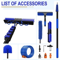 30FT Reach Solar Panel Cleaning Brush Kit with 5-24FT Telescoping Pole, 40FT …
