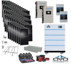 30KW Complete Offgrid Solar Kit – 15K Sol-Ark Inverter + 20.48KW OMO Stack Lithi