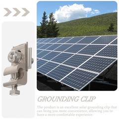 2Pcs Reusable Copper Solar Panel Ground Lug Clip Cable Clamp