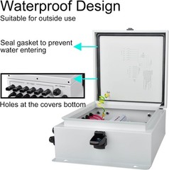 Waterproof 6 String Solar Combiner Box with 15A Fuses & Lightning Protection