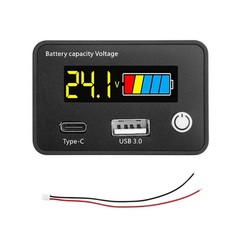 High Accuracy Battery Level Indicator QC3.0 USB Type C Analyzer for Solar Car