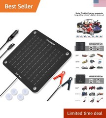 10W Solar Car Battery Charger Maintainer 12V Waterproof Portable Solar Trickl…