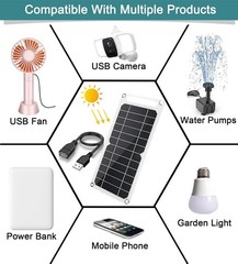 High Efficiency 5W Monocrystalline Solar Panel with USB – Energy Saving Solution