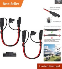 10 AWG SAE to SAE Disconnect Cables, Ideal for Solar & Vehicles – 2 Pack