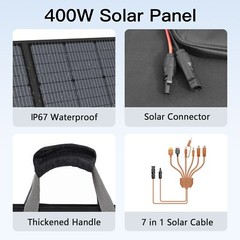 Portable Solar Panel 400 watt for Bluetti AC300 AC500 EP500Pro Power Station