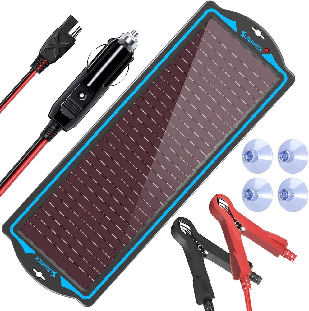 12V Solar Battery Charger Trickle Maintainer Kit for Car | Prevents Overcharging