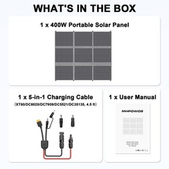 MHPOWOS 100W 200W 400W Foldable Solar Panel Charger for Jackery Explorer 1000