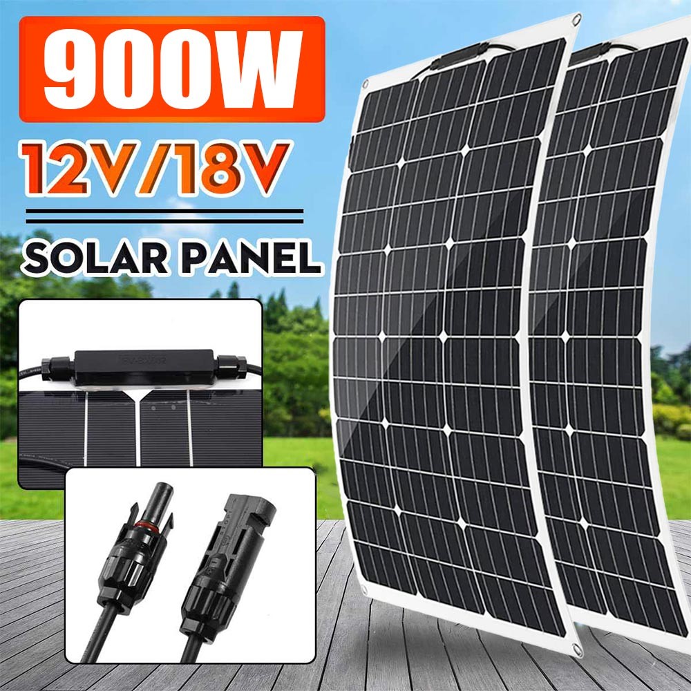 300W Solar Panel 12V Battery Charge RV Car Marine Home Off-Grid Charger(150w*2)