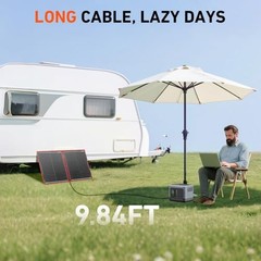 100W Portable Foldable Solar Panel Kit (19x26in, 5.3lb), with 100W 19x26in