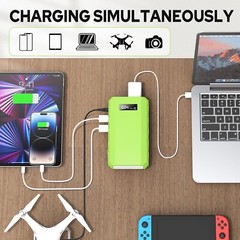 Powkey Green 65W 110V Portable Power Pack, 24000mAh 88.8Wh External Battery