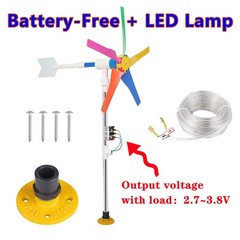 DIY Small Wind Turbine Generator Kit and Light Strip for Backyard Decoration …