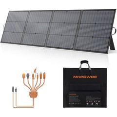 MHPOWOS 220W Portable Solar Panel IP67 Waterproof with 7-in-1 Charge Cable