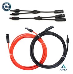 Solar Extension Cable 10FT 10AWG Male Female Connector Y Branch Adaptor Kit for