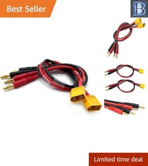 Tangle-Free XT60 Connector to 4mm Banana Plug Cables for RC Battery Charging