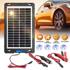 12V 15W Solar Car Battery Trickle Charger Maintainer with Smart PWM Controller