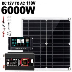 6000W Solar System DC12V to AC110V 220V 100A MPPT Controller 300W Panel InvertuX