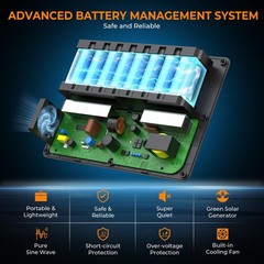 powkey Portable Power Station 200W 146Wh Portable Solar Generator Battery Pack