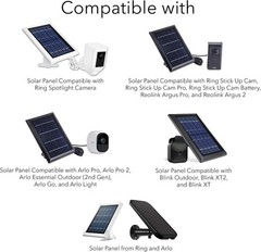 Gutter Mount for Solar Panel Compatible with Ring, Arlo, Blink, Reolink Cams 1 P