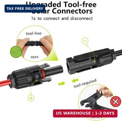 Solar Connectors for 2 Solar Panels,Tool-Free Solar Cable Splitter, IP68 Waterpr
