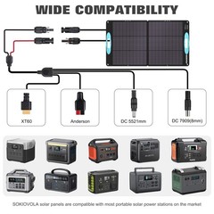 SOKIOVOLA 100W Portable Solar Panel Blue