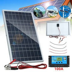 1/2Pc 10W Solar Panel 12V Trickle Charger Battery Charger Kit W/ 100A Controller