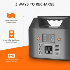 Portable Power Station 150W 155Wh Solar Generator 110V 42000mAh Power Bank, AC O