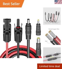 Versatile 1.4m Solar Connector to DC 5.5mm Adapter with Dual Adapters Included
