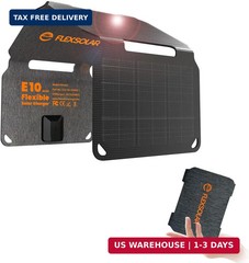 FlexSolar 10W Foldable Solar Chargers 5V USB Small Power Emergency Portable 4 Fo
