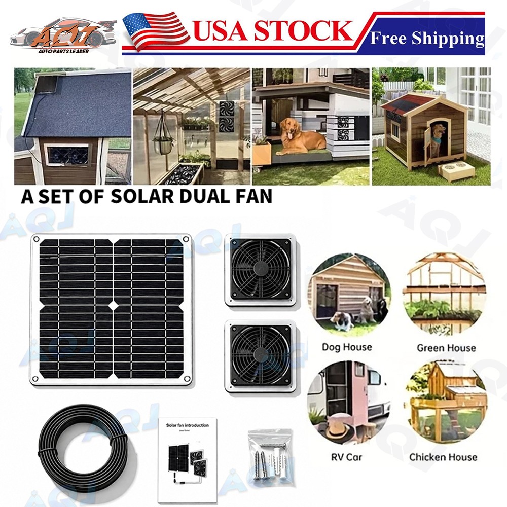 Solar Panel Fan Kit Solar Waterproof Exhaust Fans 18V Panel for Attic Shed Barn