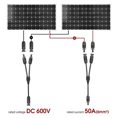 Solar Panel Y Branch Cable Connection Waterproof Adapter Connector Extension US