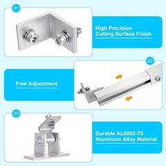 2 Sets Adjustable Solar Panel Tilts Mount Brackets Aluminum Alloy Mounting Br…