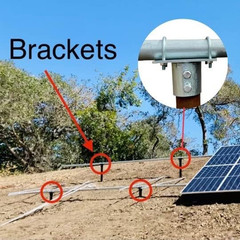 Solar Panel Array Ground Mounting Bracket for 2.5″ (2 7/8″ OD) Pipe or Pole Moun