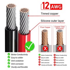 12 AWG XT60i Female to Solar Connector Solar Panel Extension Charging Cable USA