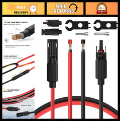 30FT 8AWG Solar Extension Cable Kit with Male & Female Connectors, Adaptor Tool