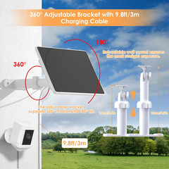 Solar Panel for Ring Camera,6W Solar Charger for Ring Stick up Cam&All-New Spotl