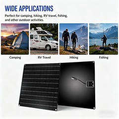 100W Portable Flexible Solar Panel Monocrystalline Waterproof Dual USB&DC Output
