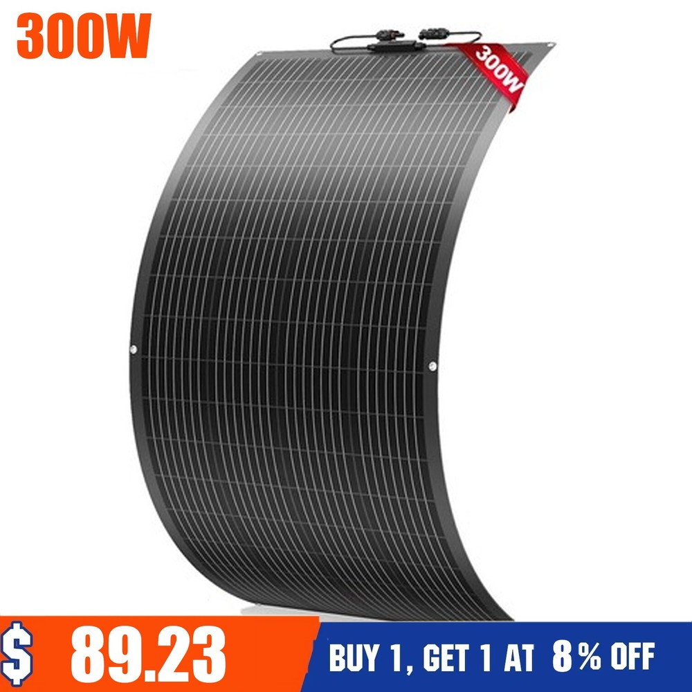 Flexible 300W Mono Solar Panel 12V Power Portable Camping Home RV Battery Charge